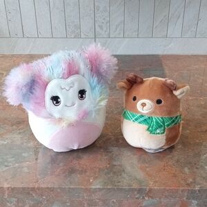 Squishmallows Multicolor and Brown Plush Pair